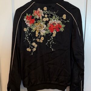Bank NYC Floral Embroidered Black Jacket